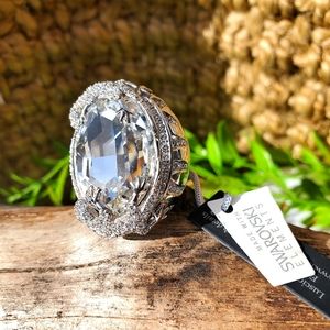 💎🦎Swarovski Gecko Ring w/ Rhodium Finish by Designer : Michelle Monroe SZ8